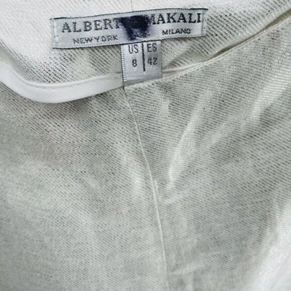 Alberto Makali Shorts Linen silver Metallic shorts high rise size8 BoxF - Picture 4 of 6